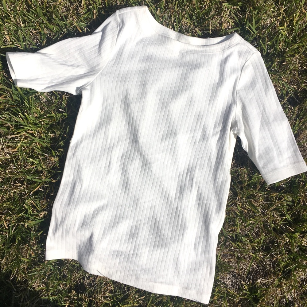 White Ribbed Top
